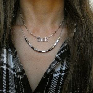 Fuck Necklace Fuck You Necklace FU Necklace F Necklace Swear Necklace Layering Necklace