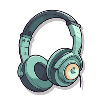 Cartoon Illustration Of Headphones Clipart Vector Sticker Design With