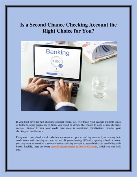 Ppt Is A Second Chance Checking Account The Right Choice For You