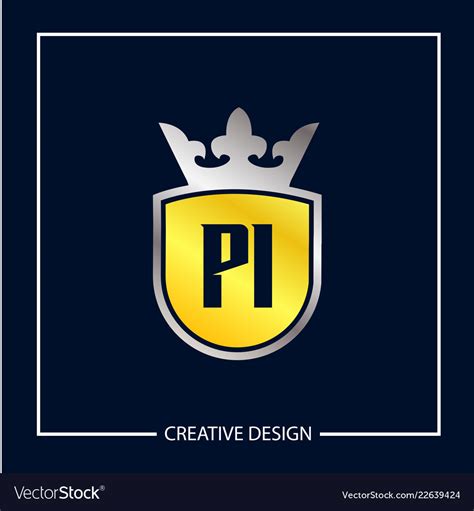 Initial Letter Pi Logo Template Design Royalty Free Vector