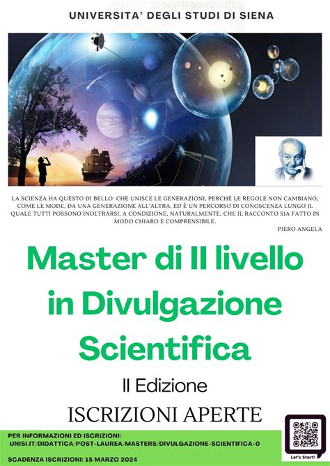 Aperte Le Iscrizioni Al Master Di Ii Livello In Divulgazione