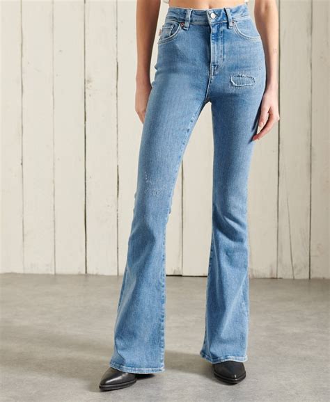 Superdry High Rise Skinny Flare Jeans Womens Jeans