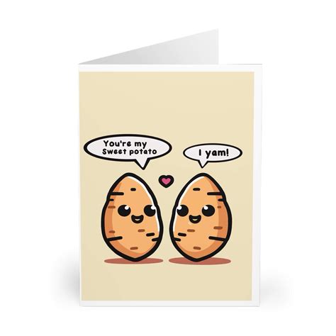 Youre My Sweet Potato Funny Cute Love Pun Card The Home Crafters