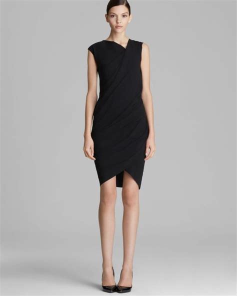 Helmut Lang Helmut By Dress Dry Crepe Open Asymmetric In Black Lyst