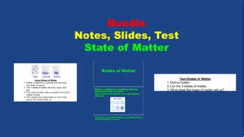 Bundle Notes Slides Test States Of Matter By Coach Smith Science