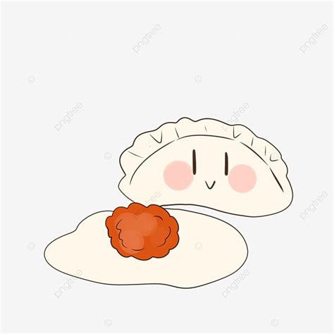 Cartoon Hand Painted Gourmet Food Dumplings Cartoon Hand Draw Food