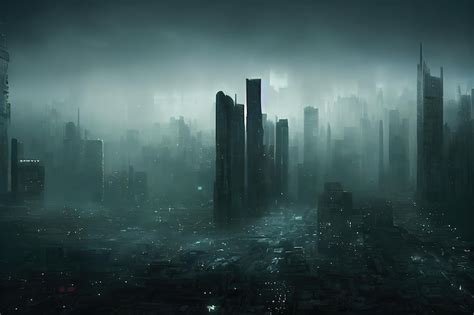 Premium Photo City Wallpaper Dystopian Futuristic Cyberpunk City At