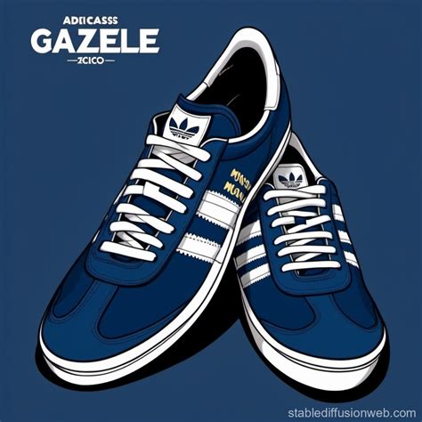 Cartoon Illustration Of Adidas Gazelle Shoes Stable Diffusion Online