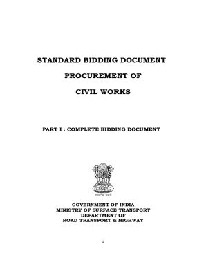 Fillable Online Standard Bidding Document Procurement Of Civil Works