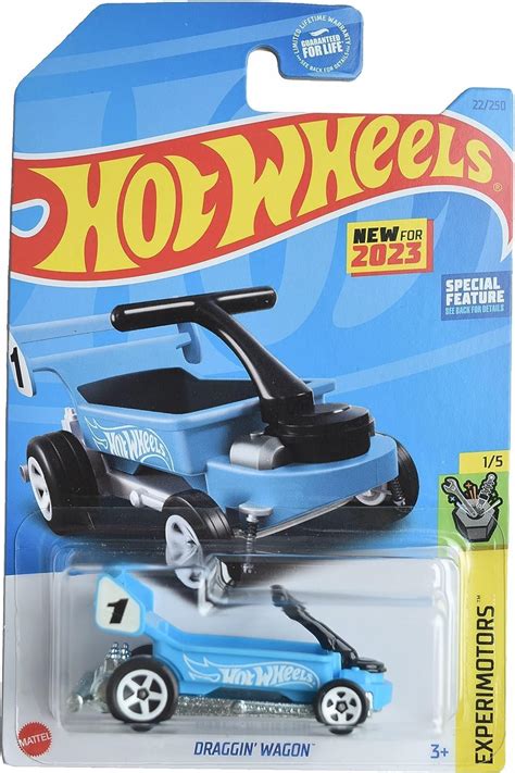 Amazon Hot Wheels Draggin Wagon Experimotors 1 5 Blue 22 250 Toys Games