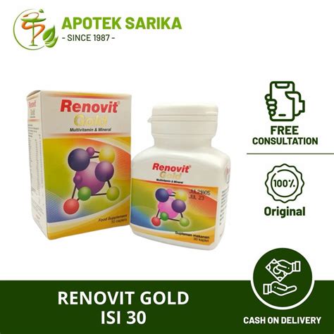 Jual Renovit Gold Isi Tablet Multivitamin Dan Mineral Shopee