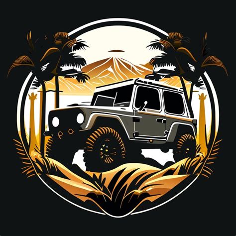 Premium Vector Offroad Jeep Hand Drawn Cartoon Sticker Icon Concept