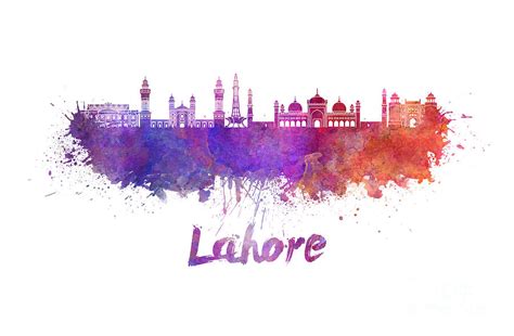 Lahore Skyline In Watercolor Painting By Pablo Romero Fine Art America