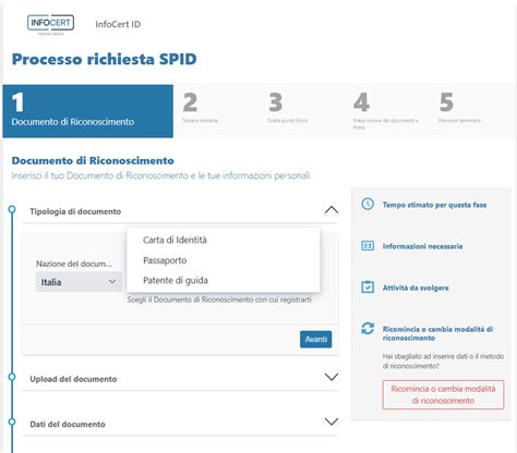 Richiesta di un identità SPID InfoCert ID presso i circuiti CNS CAF