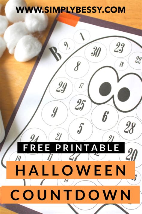 Free Printable Halloween Countdown For Kids | Halloween countdown, Halloween countdown calendar ...