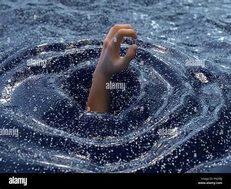 Hand Of A Man Sinking In The Mud Stock Photo Alamy