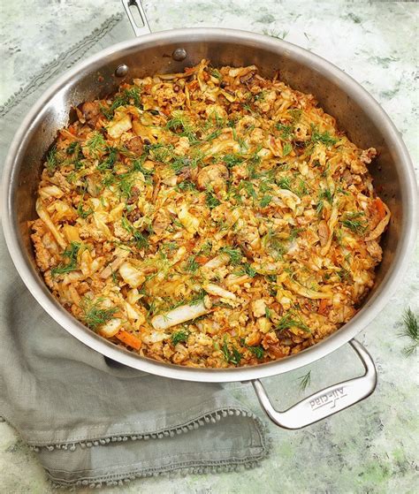 Creamy Cabbage With Chicken And Mushrooms Dinner