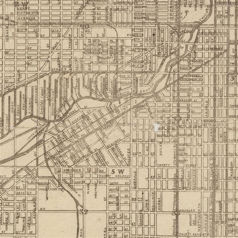 Old Map Of Chicago 1880 City Plan Antique Fine Etsy