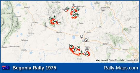 Streckenverlauf Begonia Rally 1975 RallyeKarte De