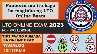 LTO Online Exam Reviewer 2023 Tagalog 100 Items Tip Doovi