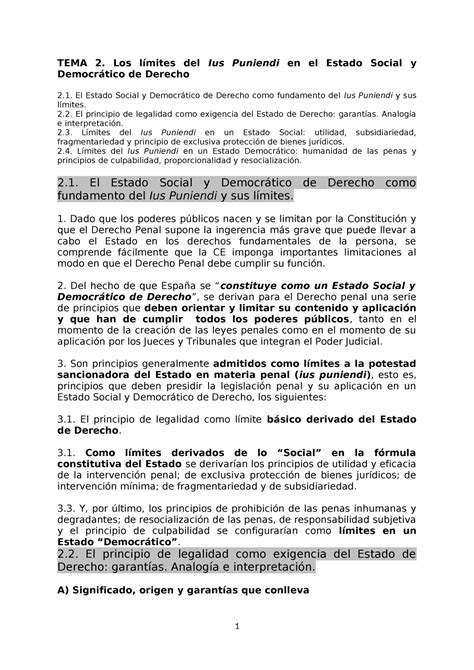 Tema 2 Límites Ius Puniendi Feb 23 Tagged Tema 2 Los Límites Del Ius Puniendi En El Estado