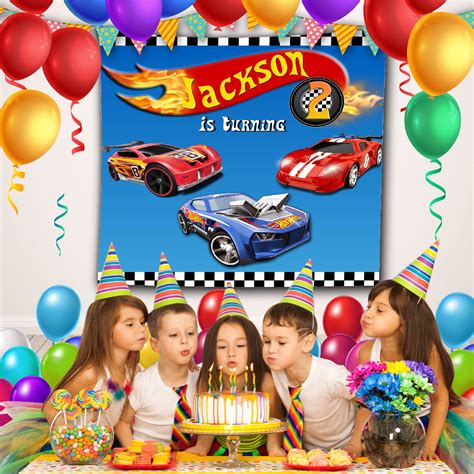 Hot Wheels Birthday Backdrop Hot Wheels Decoration Hot Etsy