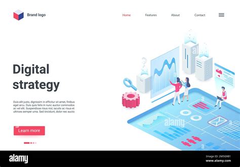 Digital Strategy Platform Isometric Vector Illustration Cartoon 3d