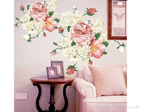 Peony Flowers Wall Decal Peony Bouquet Flower Stickers