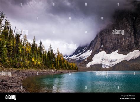 Floe Lake In Kootenay National Park British Columbia Canada Stock