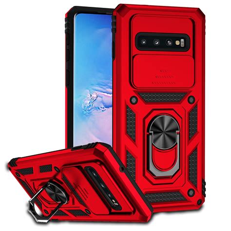 For Samsung Galaxy S Sliding Camshield Holder Phone Case Red