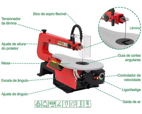 Serra Tico Tico Bancada 125w Stm 100 Lynus Lamina Extra
