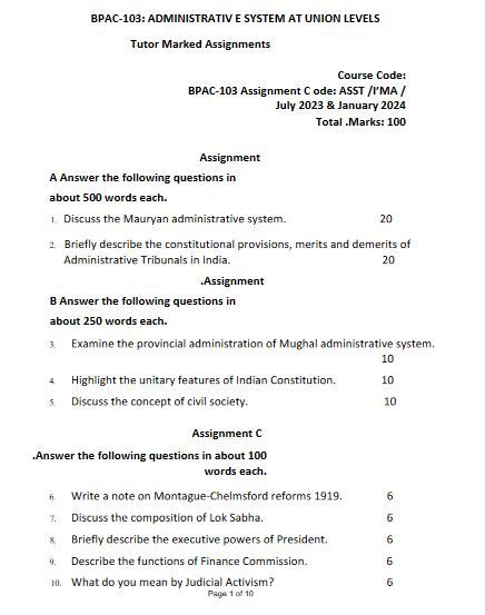 BPAC 103 English July 2023 January 2024 IGNOU Solved Assignment