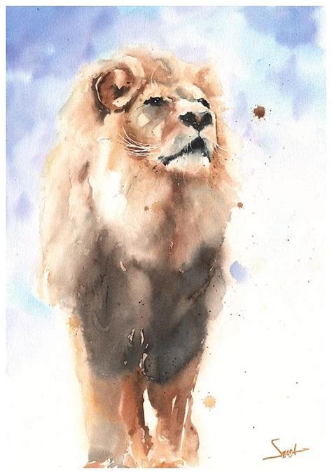 Watercolor Lion Print Lion Decor Lion Wall Art Lion Etsy Watercolor