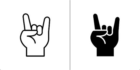 Horn Hand Icon Bull Horn Hand Symbol Two Finger Hand Sign Gesture ...