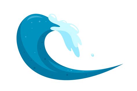 Tropical tsunami wave in cartoon style. Ocean surfing wave forming a ...