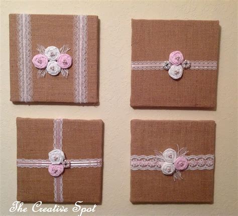 Nayeli S Crafts The Creative Spot Burlap Lace And Rose Canvases