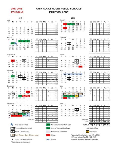 Nash County Public Schools Traditional Calendar Elsey Idalina