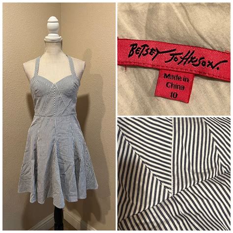 Betsey Johnson Fit And Flare Rockabilly Mini Striped Gem