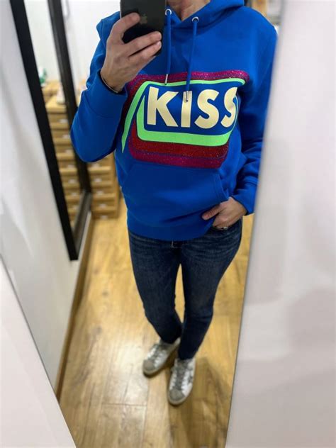 Sweat Capuche Molleton Kiss Bleu Marine Mirabilia Lp