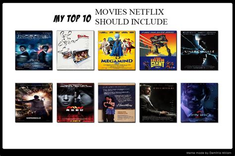 My Top 10 Movies Netflix Should Include by JasonPictures on DeviantArt