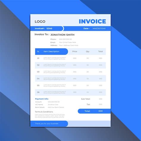 Premium Vector Geometric Architecture Project Invoice