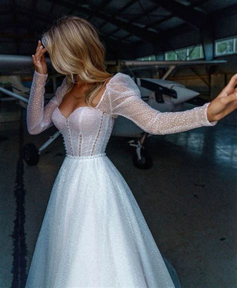 Wedding dress🤍 | A-line wedding dress, Wedding dress long sleeve, Dream ...