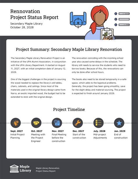 Project Status Report Example Template - Venngage