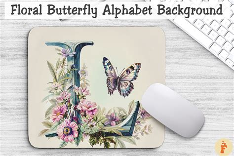 Floral Butterfly Letter L Background Graphic By Foxmia · Creative Fabrica