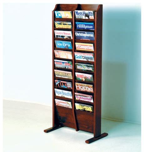 Free Standing Twenty Pocket Magazine Rack - Modern - Magazine Racks