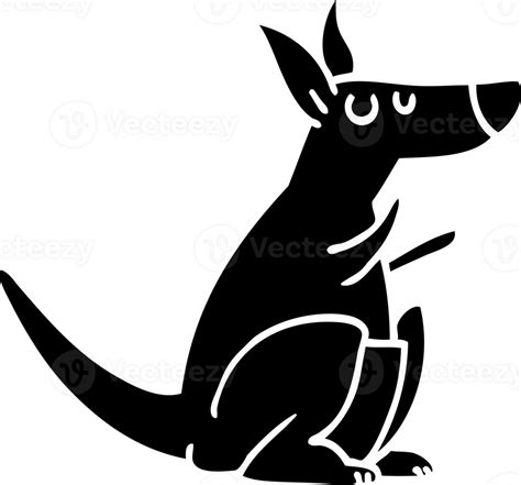 Cartoon Kangaroo Solid Black Icon 45464959 PNG