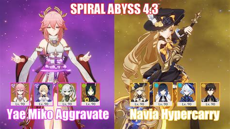 C0 Yae Miko Aggravate C0 Navia Furina Hypercarry Spiral Abyss 4 3