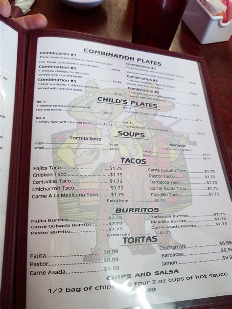 Menu At Two Amigos Taqueria Restaurant Waxahachie