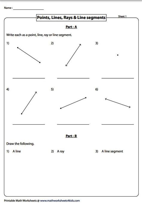 Lines Rays And Line Segments Worksheet