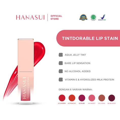 Jual Hanasui Tintdorable Lip Stain Lip Tint Kosmetik Shopee Indonesia